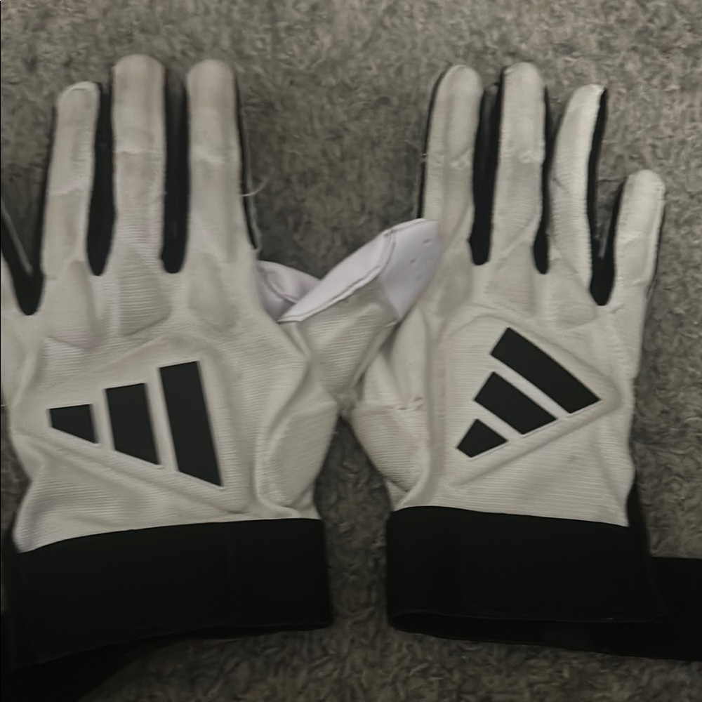 Adidas White and Black Sports Gloves